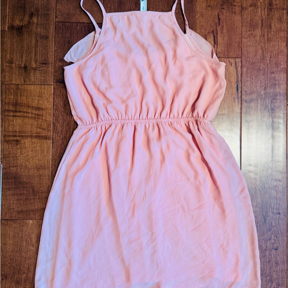 Pink Ruffle Front Zipper Detail Dress - Picture 2 of 3